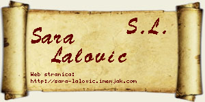 Sara Lalović vizit kartica